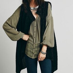 Free people Stand and Deliver sleeveless Oversized Swing Vest Wool Alpaca mix